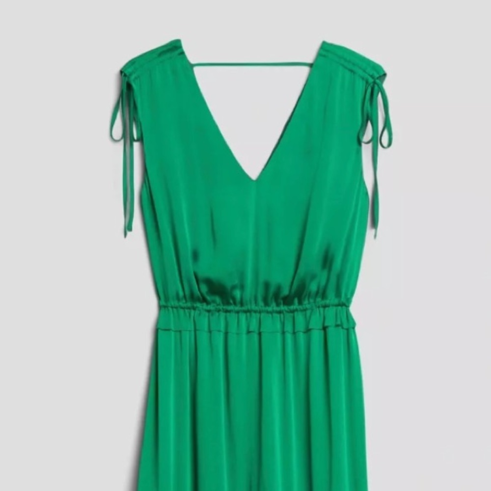 Satin Ruched Maxi Dress - Banana Republic